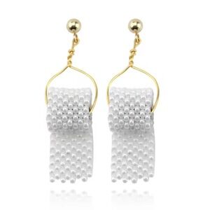 Creative Funny toilet roll paper shape earrings